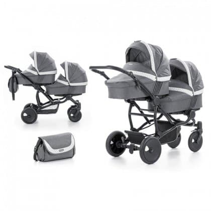 Коляска для двойни Tutis Zippy Terra 2 в 1 206/серый лен/светло серый