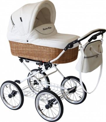 Коляска Stroller B&E Maxima Willow 2в1 кожа  №1 White