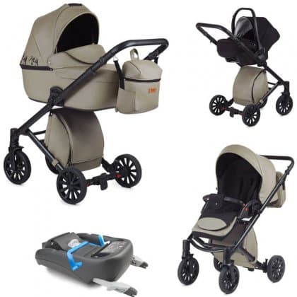 Детская коляска Anex Cross 3 в 1 + База IsoFix Green Safari