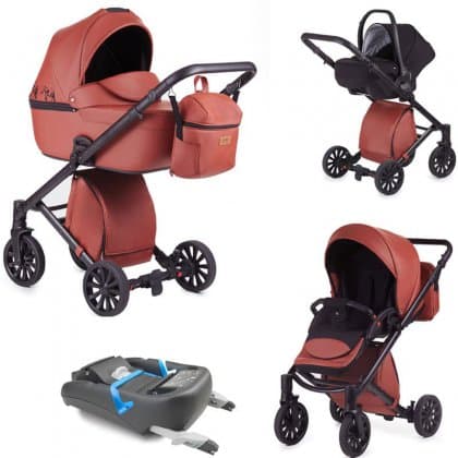 Детская коляска Anex Cross 3 в 1 + База IsoFix Orange Sunset