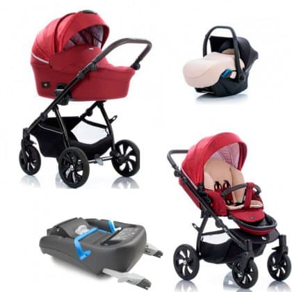 Коляска TUTIS AERO 3 в 1 + база IsoFix 105 Wine
