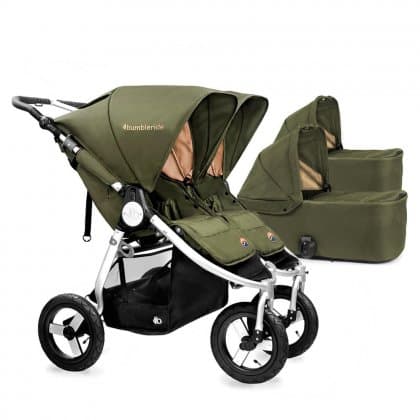 Коляска для двойни Bumbleride Indie Twin 2 в 1 CAMP GREEN