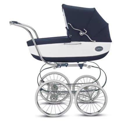 Коляска Inglesina Classica для новорожденных JACQUARD BIANCO BLUE