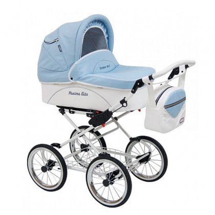 Коляска Stroller B&E Maxima ELITE WHITE кожа 2 в 1 213