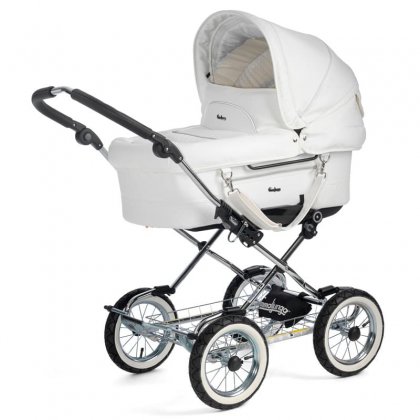 Коляска Emmaljunga Mondial Duo Combi 2 в 1 WHITE LEATHERETTE