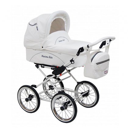 Коляска Stroller B&E Maxima ELITE WHITE кожа 2 в 1 211