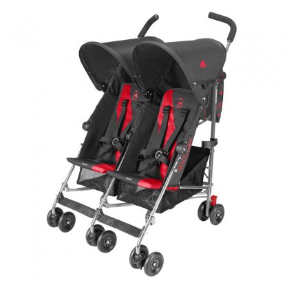 Коляска Maclaren Twin triumph для двойни-тройни Charcoal Cardinal Silver Frame