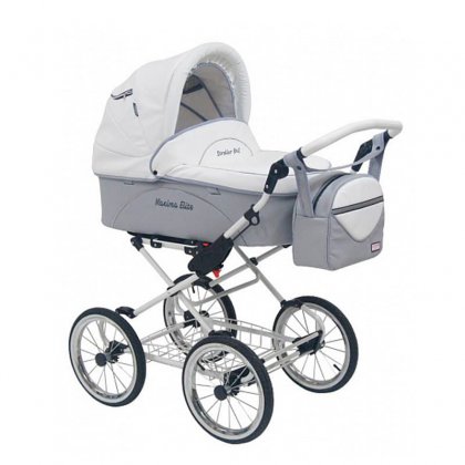 Коляска Stroller B&E Maxima ELITE WHITE кожа 2 в 1 210