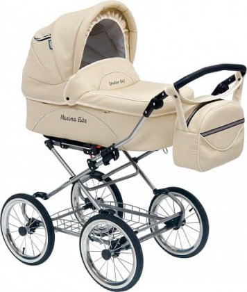 Коляска Stroller B&E Maxima ELITE  XL кожа 2 в 1 212  Light Cappuccino