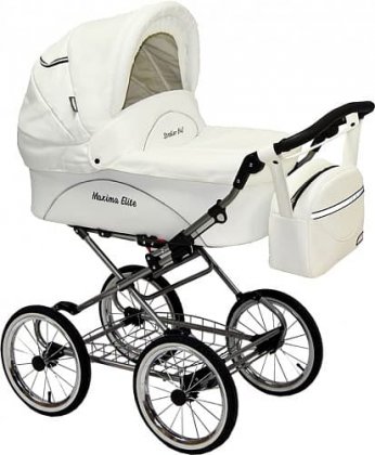 Коляска Stroller B&E Maxima ELITE  XL кожа 2 в 1 211 White