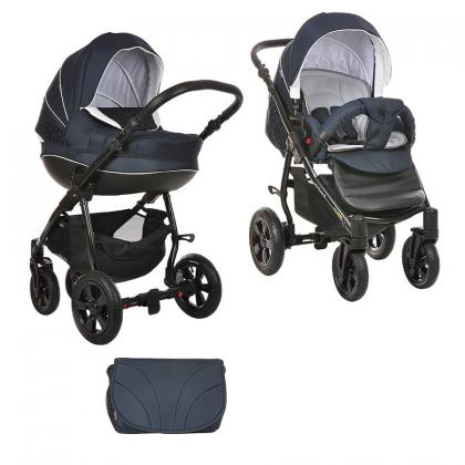 Коляска Tutis Mimi Plus 2 в 1 745 ТЕМНО-СИНИЙ/БЕЛЫЙ/СИНИЕ ЦВЕТЫ