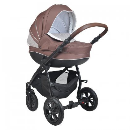 Коляска Tutis Mimi Plus 3 в  1 742 коричневый/белый/орнамент