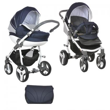 Коляска Tutis Zippy Mimi Plus Эксклюзив 2 в 1 796БР темно-синий/белый/сетка