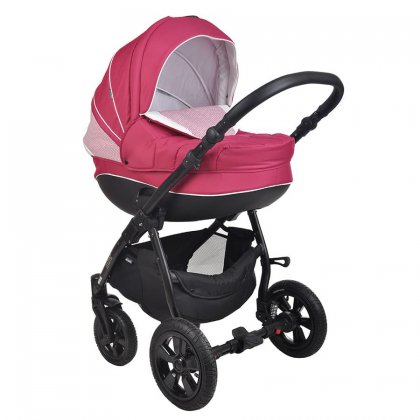 Коляска Tutis Mimi Plus 3 в  1 740 малиновый/белый/орнамент