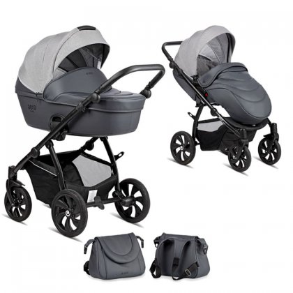 Коляска Tutis Aero Reflective 2019 2 в 1 140 Светло-серый Кожа