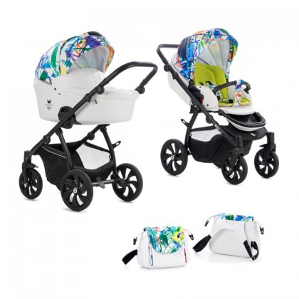 Коляска Tutis Aero 2 в 1 Limited Edition 118 Белая с разноцветным узором
