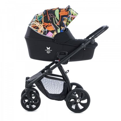 Коляска Tutis Aero 3 в 1 Limited Edition 119 Черная с разноцветным узором