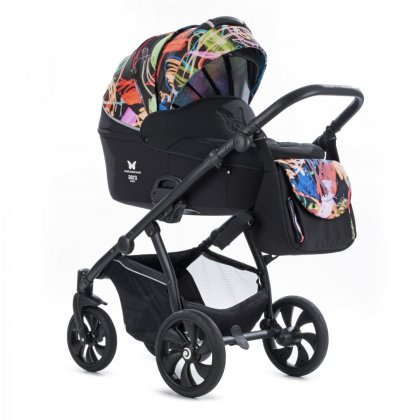Коляска Tutis Aero 2 в 1 Limited Edition 119 Черная с разноцветным узором
