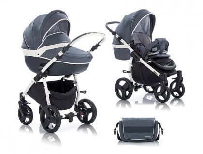 Коляска TUTIS Zippy AMADEO 2 в 1 50 СЕРЫЙ / БЕЛЫЙ