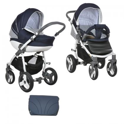 Коляска Tutis Zippy Mimi Plus Эксклюзив 2 в 1 724БР темно-синий/белый/ромб