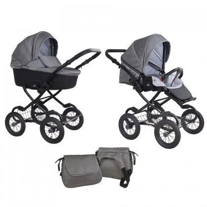 Коляска Tutis Zippy Classic New 2 в 1 809 Черный короб/Серебро