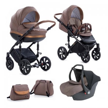 Детская коляска Tutis Mimi Style 3 в 1 384/А Кофейный лён/Бронза