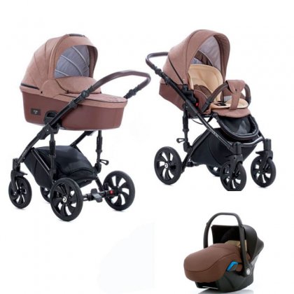 Коляска Tutis Viva Life 3 в 1 №078 Коричнево-бежевый +Кожа Капучино
