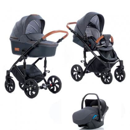 Коляска Tutis Viva Life 3 в 1 №072 Антрацит меланж+ Кожа Антрацит