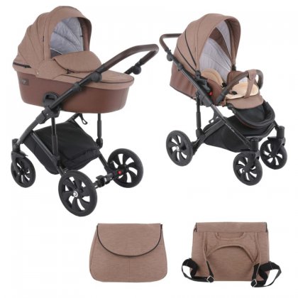 Коляска Tutis Viva Life 2 в 1 №078/1 Коричнево-бежевый +Кожа Капучино