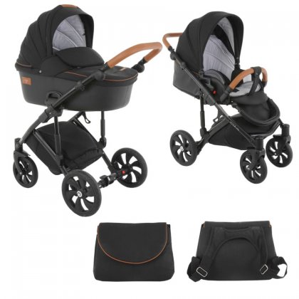 Коляска Tutis Viva Life 2 в 1 №070/1 Черный муар + Кожа Антрацит