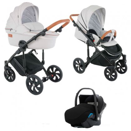 Коляска Tutis Viva Life 3 в 1 №085/1 КОЖА Светло. серый
