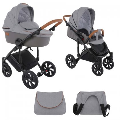 Коляска Tutis Viva Life 2 в 1 №074/1 Серебристо серый+Кожа Серая