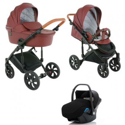 Коляска Tutis Viva Life 3 в 1  №089/1 КОЖА Гранат