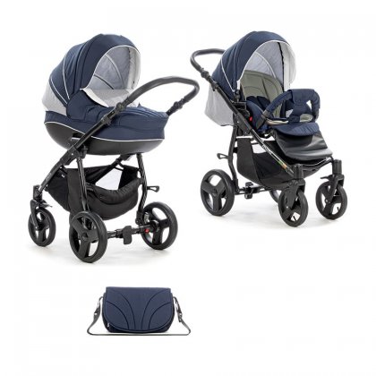 Коляска Tutis Mimi Plus 2 в 1 741 темно-синий/белый/орнамент