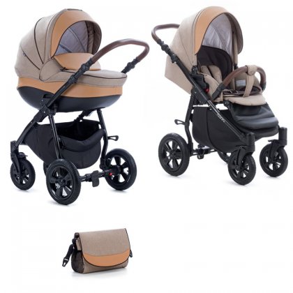 Коляска Tutis Nanni 2 в 1 529 Песочный + кожа Беж