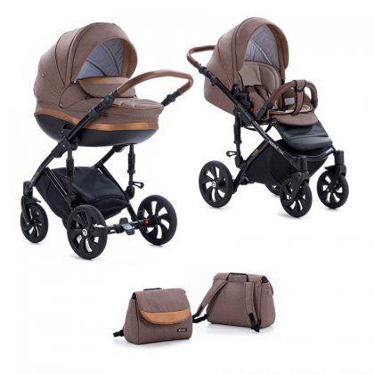 Детская коляска Tutis Mimi Style 2 в 1 384 / Кофейный лён + Бронза