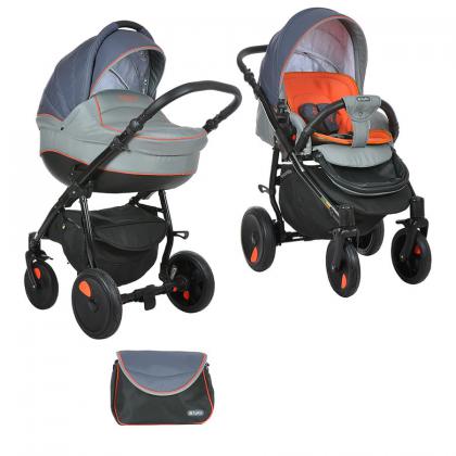 Коляска Tutis Zippy Orbit 2 в 1 052 тем. серый/серый/оранжевый 