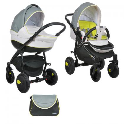 Коляска Tutis Zippy Orbit 2 в 1 057 серый/молочный/кант лайм