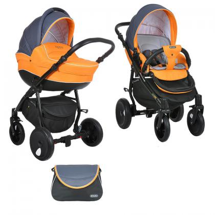 Коляска Tutis Zippy Orbit 2 в 1 055 АНТРАЦИТОВЫЙ/ОРАНЖЕВЫЙ/БЕЛЫЙ КАНТ