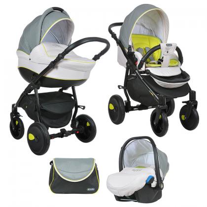 Коляска Tutis Zippy Orbit 3 в 1 057 серый/молочный/кант лайм