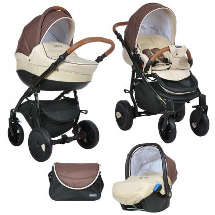 Коляска Tutis Zippy Orbit 3 в 1 062 ШОКОЛАДНЫЙ/СВ.БЕЖЕВЫЙ/КОРИЧНЕВЫЙ КАНТ