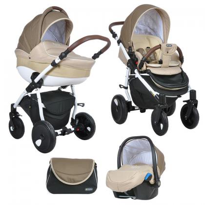 Коляска Tutis Zippy Orbit 3 в 1 067БР БЕЖЕВЫЙ/СВ.КОФЕЙНЫЙ/БЕЛЫЙ КАНТ