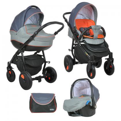 Коляска Tutis Zippy Orbit 3 в 1 052 тем. серый/серый/оранжевый 
