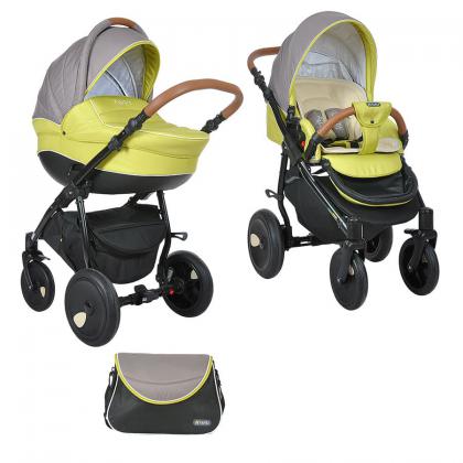 Коляска Tutis Zippy Orbit 2 в 1 058 БЕЖЕВЫЙ/ЛАЙМ/БЕЛЫЙ КАНТ