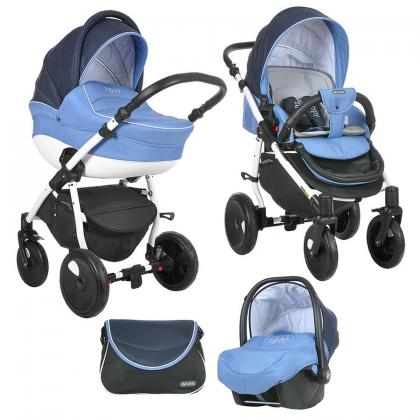 Коляска Tutis Zippy Orbit 3 в 1 065БР Т.СИНИЙ/ГОЛУБОЙ/БЕЛЫЙ КАНТ