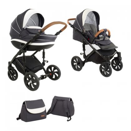 Детская коляска Tutis Mimi Style 2 в 1 328 / Антрацит + Белый