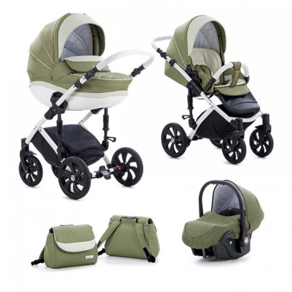 Детская коляска Tutis Mimi Style 3 в 1 383/ Олива/Светлая олива кожа
