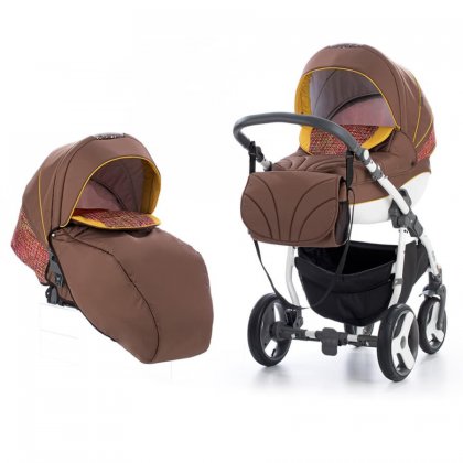 Коляска Tutis Zippy Mimi Plus Эксклюзив 2 в 1 коричневый/малиновый орнамент