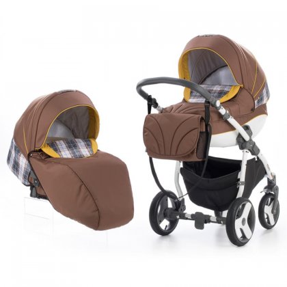 Коляска Tutis Zippy Mimi Plus Эксклюзив 2 в 1 коричневый/малиновый орнамент