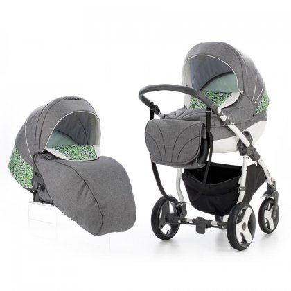 Коляска Tutis Zippy Mimi Plus Эксклюзив 2 в 1 серый/зеленый орнамент
